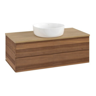 V&B Meuble sous lavabo sans structure de façade Antao 100x36x50cm, couleur WBP hon. Oa, blanc wal