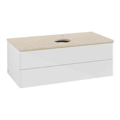 V&B Meuble sous lavabo sans structure de façade Antao 100x36x50cm, HL, WBP botti., blanc brillant Lac