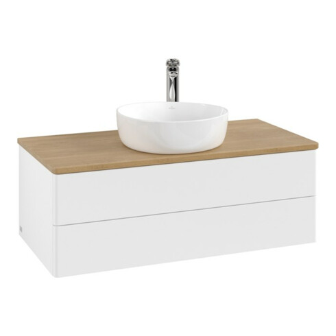 V&B Meuble sous lavabo sans structure de façade Antao 100x36x50cm, HL, WBP hon. Oa, blanc avec Lac