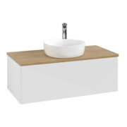 V&B Meuble sous lavabo sans structure de façade Antao 100x36x50cm, HL, WBP hon. Oa, blanc laqué-3