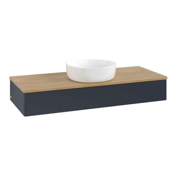 V&B Meuble sous lavabo sans structure de façade Antao 120x19x50 cm, WBP chêne hon. Oa, md bl. m Lac