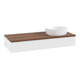 V&B Meuble sous lavabo sans structure de façade Antao 120x19x50cm, couleur WBP blanc wal, blanc mat Lac