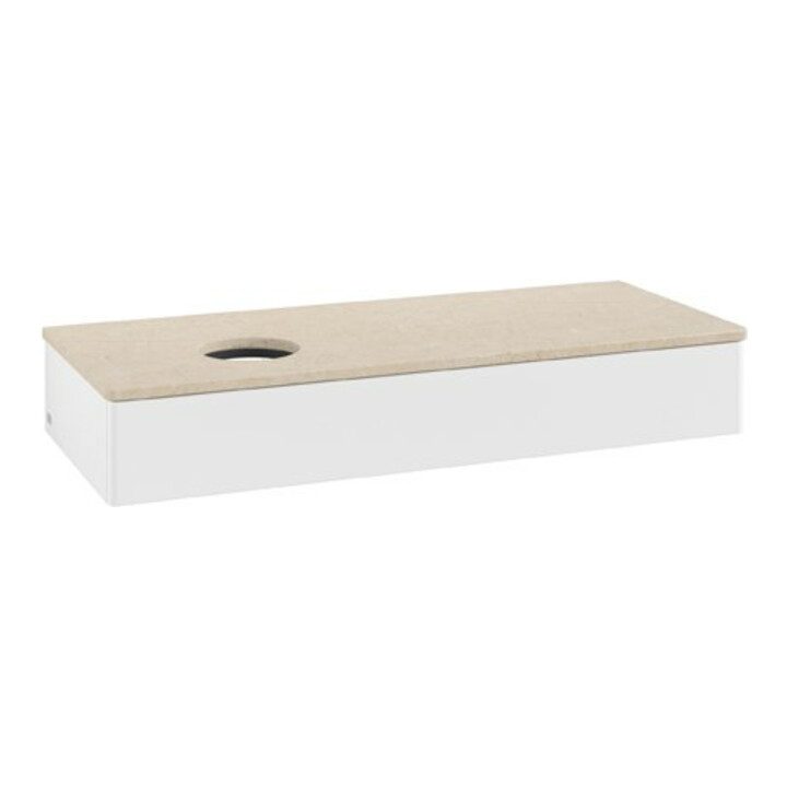 V&B Meuble sous lavabo sans structure de façade Antao 120x19x50cm, couleur WBP botti, blanc mat Lac