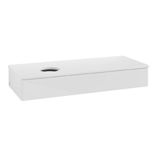 V&B Meuble sous-lavabo sans structure de façade Antao 120x19x50cm, couleur WBP Lac, blanc brillant Lac