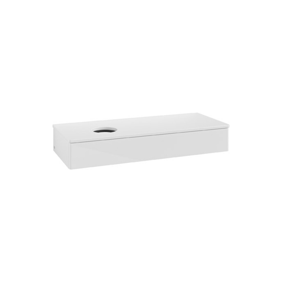 V&B Meuble sous-lavabo sans structure de façade Antao 120x19x50cm, couleur WBP Lac, blanc brillant Lac