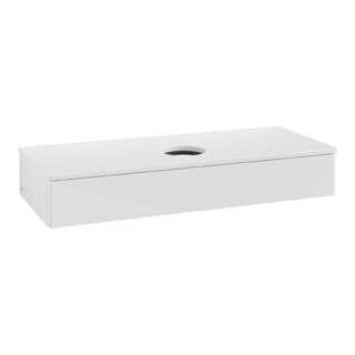 V&B Meuble sous-lavabo sans structure de façade Antao 120x19x50cm, couleur WBP Lac, blanc brillant Lac