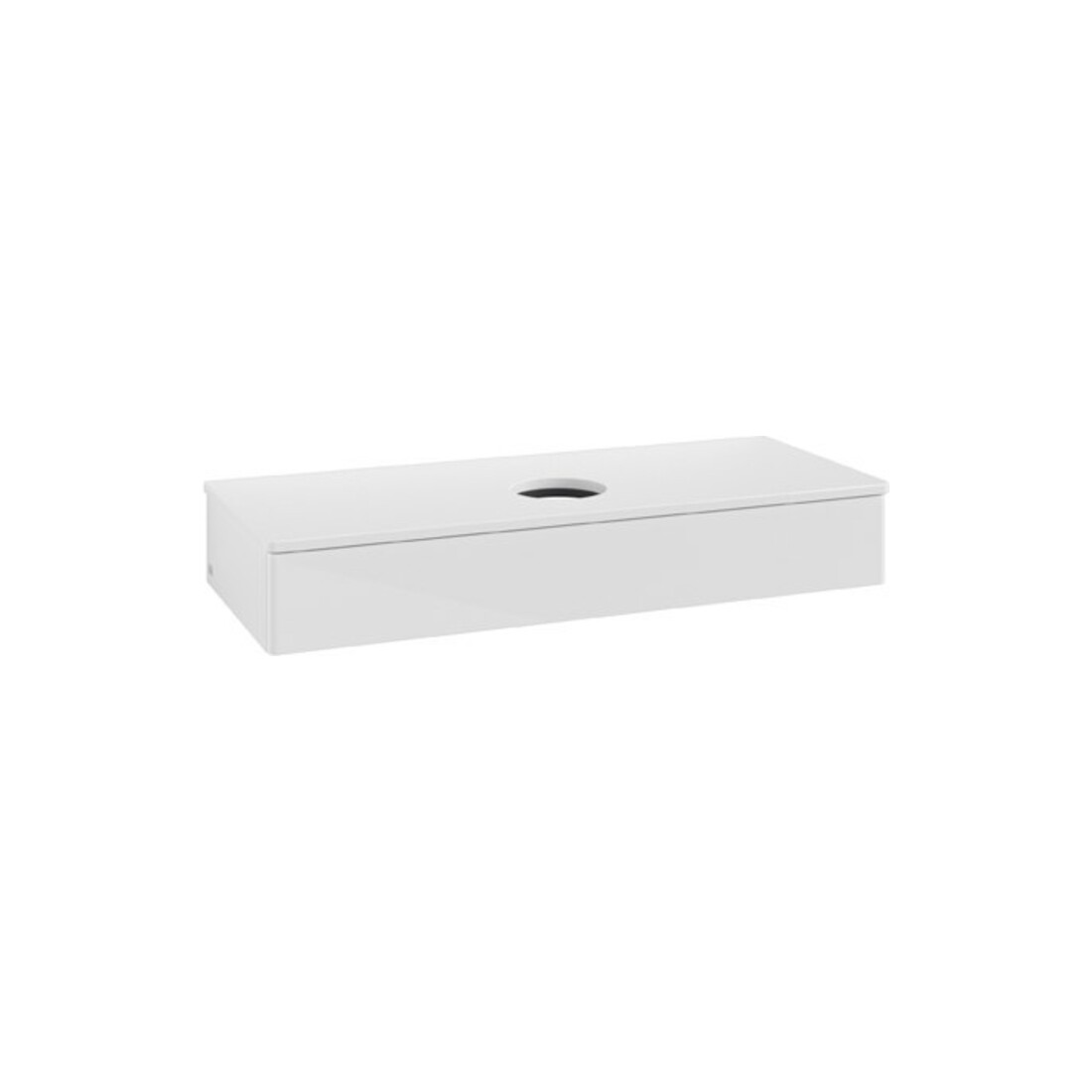 V&B Meuble sous-lavabo sans structure de façade Antao 120x19x50cm, couleur WBP Lac, blanc brillant Lac