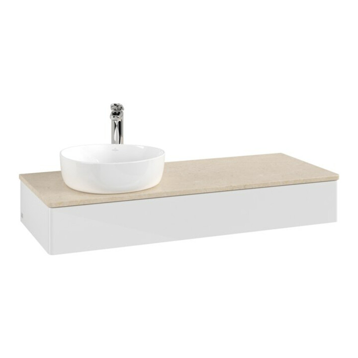 V&B Meuble sous lavabo sans structure de façade Antao 120x19x50cm, HL, WBP botti., blanc brillant Lac