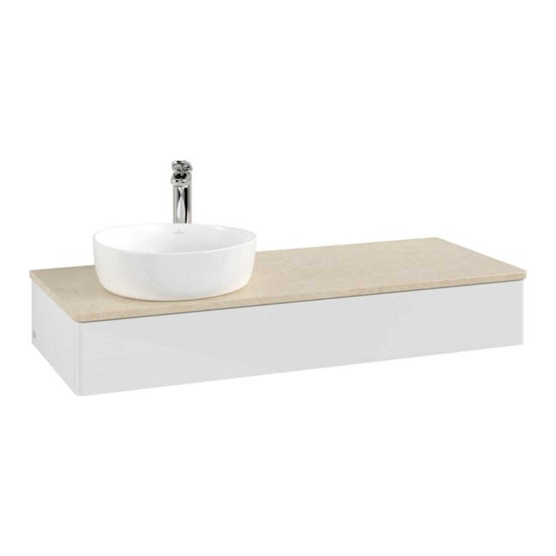 V&B Meuble sous lavabo sans structure de façade Antao 120x19x50cm, HL, WBP botti., blanc brillant Lac