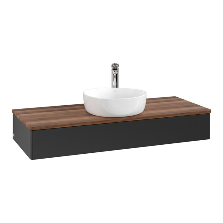 V&B Meuble sous lavabo sans structure de façade Antao 120x19x50cm, HL, WBP w. wal, bla m Lac