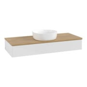 V&B Meuble sous-lavabo sans structure de façade Antao 120x19x50cm, WBP hon. Oa, blanc brillant Lac-4