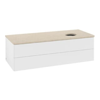 V&B Meuble sous lavabo sans structure de façade Antao 120x36x50 cm, couleur WBP botti, blanc mat Lac