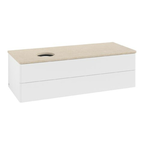 V&B Meuble sous-lavabo sans structure de façade Antao 120x36x50cm, couleur WBP botti., blanc avec Lac