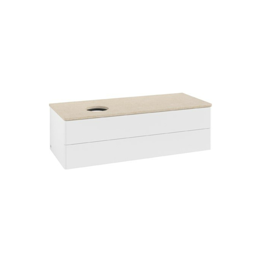 V&B Meuble sous-lavabo sans structure de façade Antao 120x36x50cm, couleur WBP botti., blanc avec Lac
