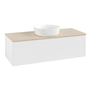 V&B Meuble sous lavabo sans structure de façade Antao 120x36x50cm, couleur WBP botti., blanc mat