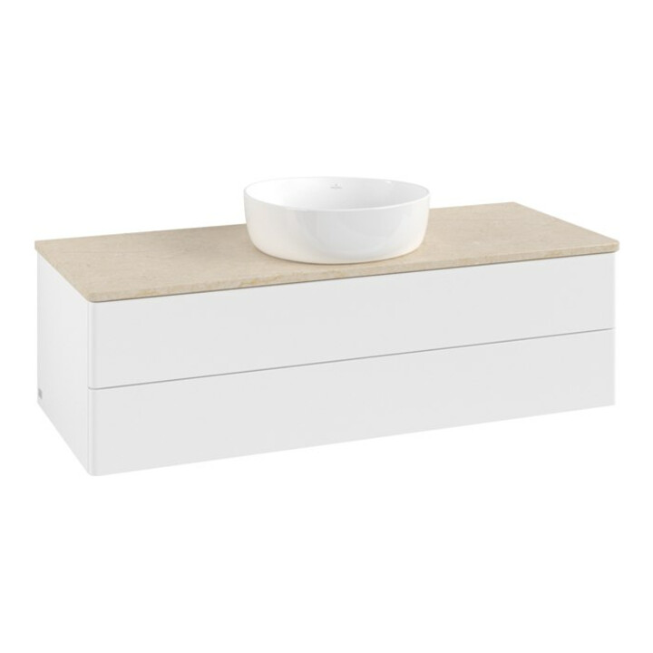 V&B Meuble sous lavabo sans structure de façade Antao 120x36x50cm, couleur WBP botti, blanc mat Lac