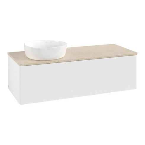 V&B Meuble sous lavabo sans structure de façade Antao 120x36x50cm, couleur WBP botti., blanc mat Lac