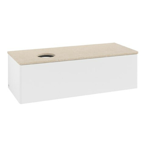 V&B Meuble sous lavabo sans structure de façade Antao 120x36x50cm, couleur WBP botti., blanc mat Lac