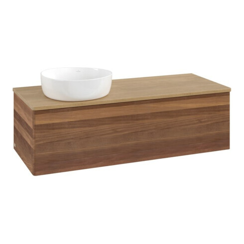 V&B Meuble sous lavabo sans structure de façade Antao 120x36x50cm, couleur WBP hon. Oa, blanc wal