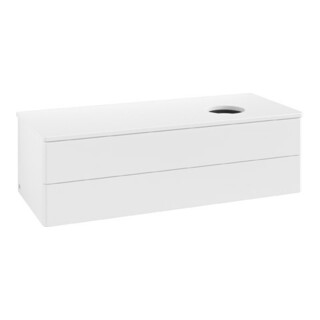 V&B Meuble sous lavabo sans structure de façade Antao 120x36x50cm, couleur WBP Lac, blanc avec Lac