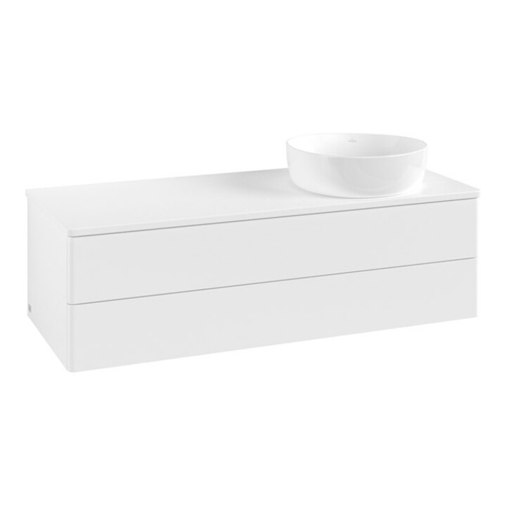 V&B Meuble sous lavabo sans structure de façade Antao 120x36x50cm, couleur WBP Lac, blanc avec Lac