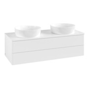 V&B Meuble sous lavabo sans structure de façade Antao 120x36x50cm, couleur WBP Lac, blanc avec Lac