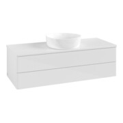 V&B Meuble sous lavabo sans structure de façade Antao 120x36x50cm, couleur WBP Lac, blanc brillant Lac-3