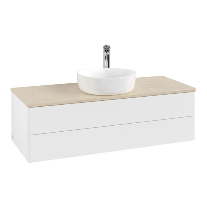V&B Meuble sous lavabo sans structure de façade Antao 120x36x50cm, HL, WBP botti., blanc mat Lac