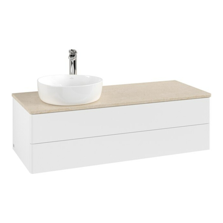 V&B Meuble sous lavabo sans structure de façade Antao 120x36x50cm, HL, WBP botti., blanc mat Lac