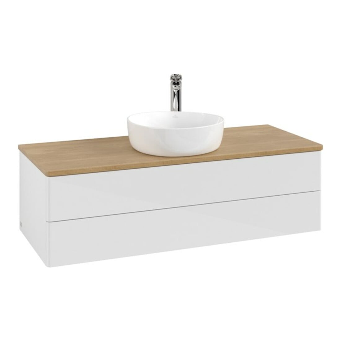 V&B Meuble sous lavabo sans structure de façade Antao 120x36x50cm, HL, WBP hon. Oa, blanc laqué