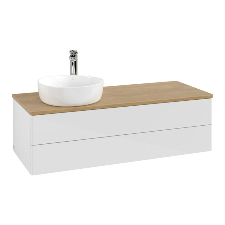 V&B Meuble sous lavabo sans structure de façade Antao 120x36x50cm, HL, WBP hon. Oa, blanc laqué