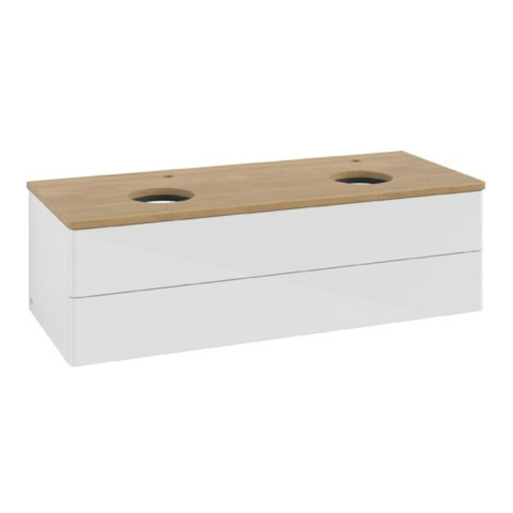 V&B Meuble sous lavabo sans structure de façade Antao 120x36x50cm, HL, WBP hon. Oa, blanc laqué