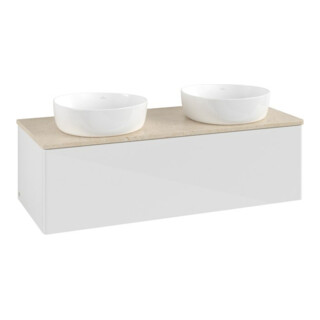 V&B Meuble sous lavabo sans structure de façade Antao 120x36x50cm, WBP botti., blanc brillant Lac