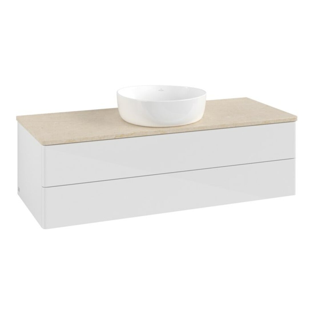 V&B Meuble sous lavabo sans structure de façade Antao 120x36x50cm, WBP botti., blanc brillant Lac