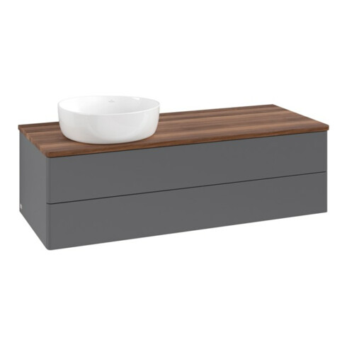 V&B Meuble sous-lavabo sans structure de façade Antao 120x36x50cm, WBP chêne, Anthracite m Lac