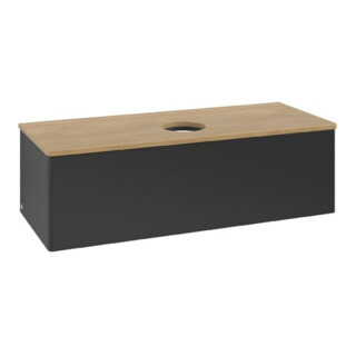 V&B Meuble sous-lavabo sans structure de façade Antao 120x36x50cm, WBP chêne hon. Oa, bleu m Lac