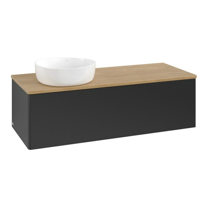 V&B Meuble sous lavabo sans structure de façade Antao 120x36x50cm, WBP chêne hon. Oa, bleu m Lac