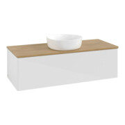 V&B Meuble sous lavabo sans structure de façade Antao 120x36x50cm, WBP hon. Oa, blanc brillant Lac