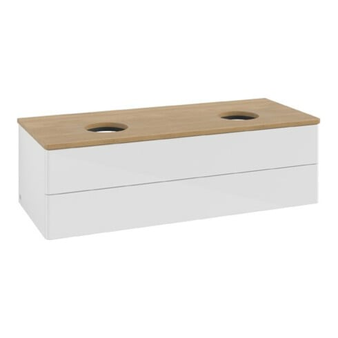 V&B Meuble sous-lavabo sans structure de façade Antao 120x36x50cm, WBP hon. Oa, blanc brillant Lac