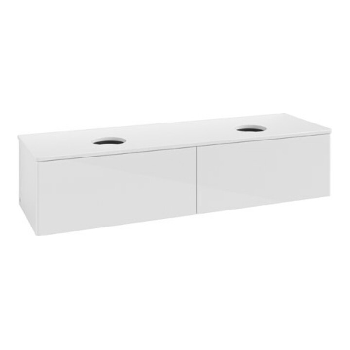 V&B Meuble sous-lavabo sans structure de façade Antao 160x36x50cm, couleur WBP Lac, blanc brillant Lac