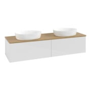 V&B Meuble sous lavabo sans structure de façade Antao 160x36x50cm, WBP hon. Oa, blanc brillant Lac-3