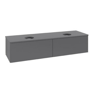 V&B Meuble sous lavabo sans structure de façade Antao 160x36x50cm, WBP Laqué, Anthracite m Laqué