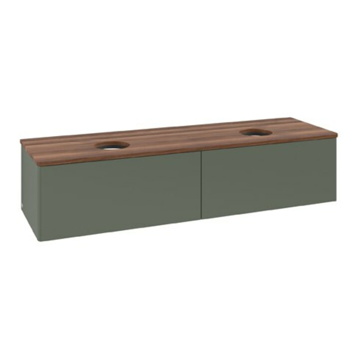 V&B Meuble sous-lavabo sans structure de façade Antao 160x36x50cm, WBP w. wal, lea gre. m Lac