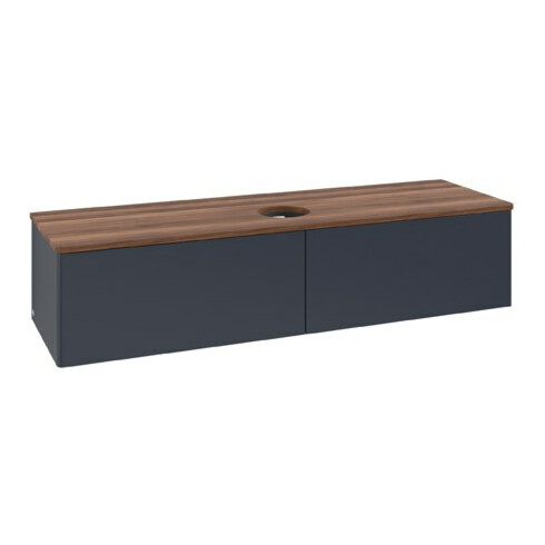 V&B Meuble sous lavabo sans structure de façade Antao 160x50 cm, couleur WBP blanc, bleu moyen avec Lac