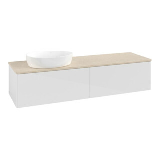 V&B Meuble sous lavabo sans structure de façade Antao 160x50 cm, couleur WBP botti, blanc brillant Lac