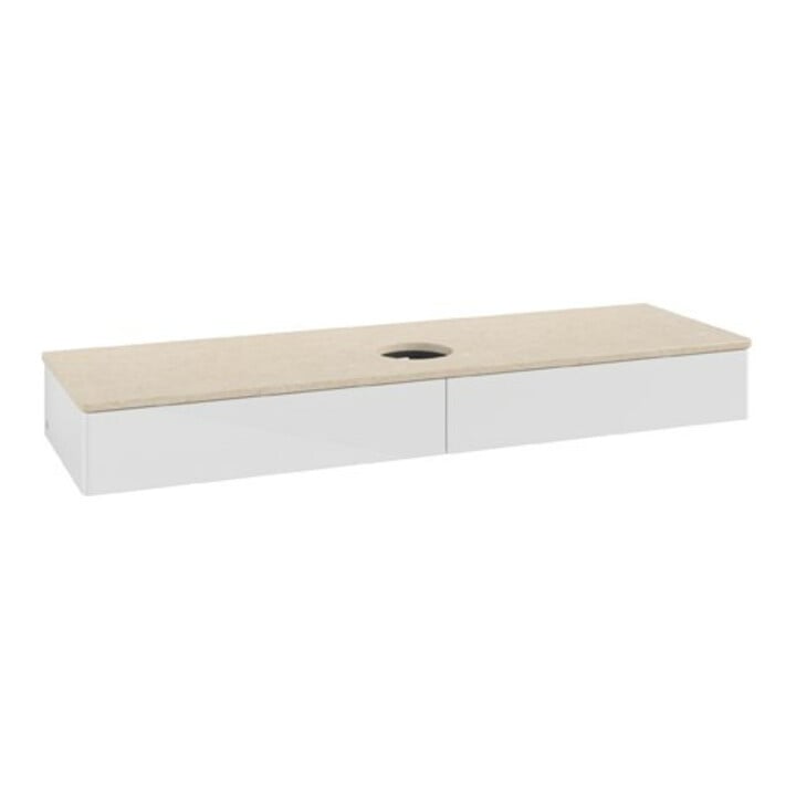 V&B Meuble sous lavabo sans structure de façade Antao 160x50 cm, couleur WBP botti., blanc brillant Lac