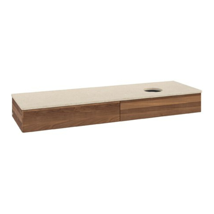 V&B Meuble sous-lavabo sans structure de façade Antao 160x50 cm, couleur WBP botti, noyer chaud