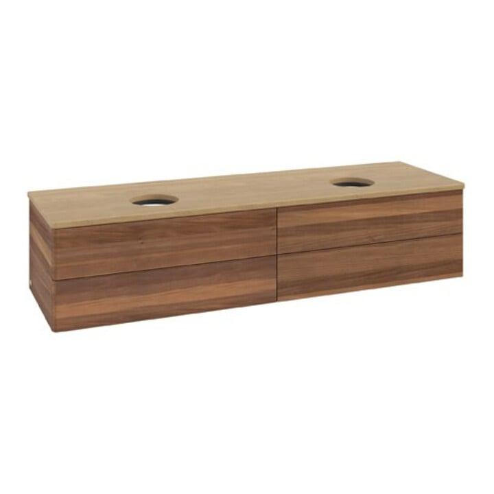 V&B Meuble sous-lavabo sans structure de façade Antao 160x50 cm, couleur WBP hon. Oa, noyer chaud
