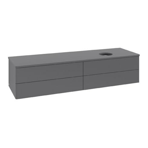 V&B Meuble sous lavabo sans structure de façade Antao 160x50 cm, couleur WBP Lac, Anthracite m Lac