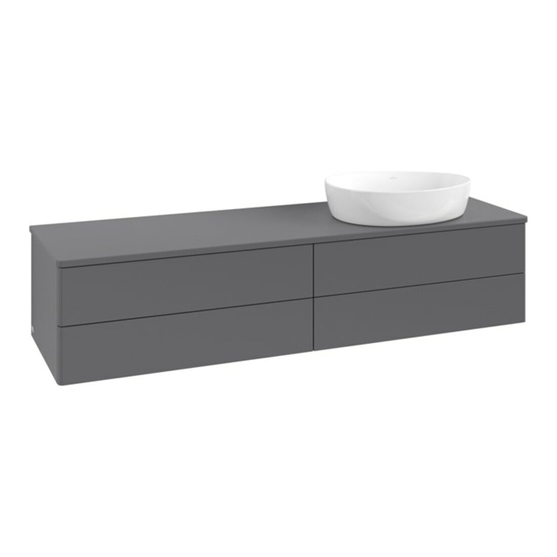 V&B Meuble sous lavabo sans structure de façade Antao 160x50 cm, couleur WBP Lac, Anthracite m Lac